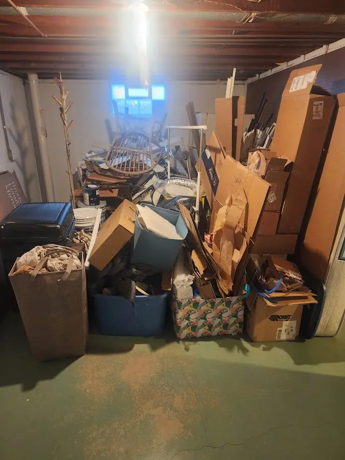 Roll-off dumpster container at job site for 4 Yard Dumpster Rental in West Haven-Sylvan